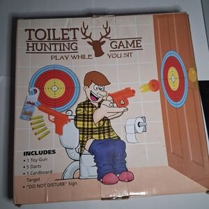 Toilet Hunting Game Set with Toy Gun and Darts